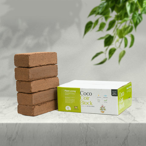 Premium Coco Coir Bricks 1.4LB(650 grams) Each (5 Pieces) -Organic, High Expansion Soil for Indoor & Outdoor Potting Plant ,Herbs, Worm Composting ,Gardening.
