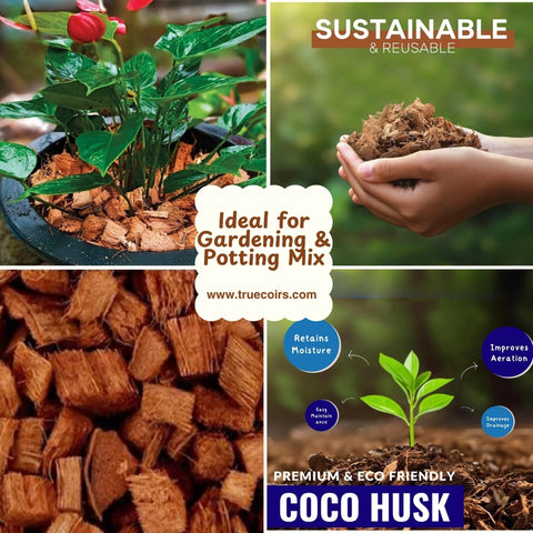 100% Natural and Organic Coco Coir Chunks Compressed Blocks - High Expansion (70 to 75 Liters) Coco Soil Medium - OMRI Listed -10 LB